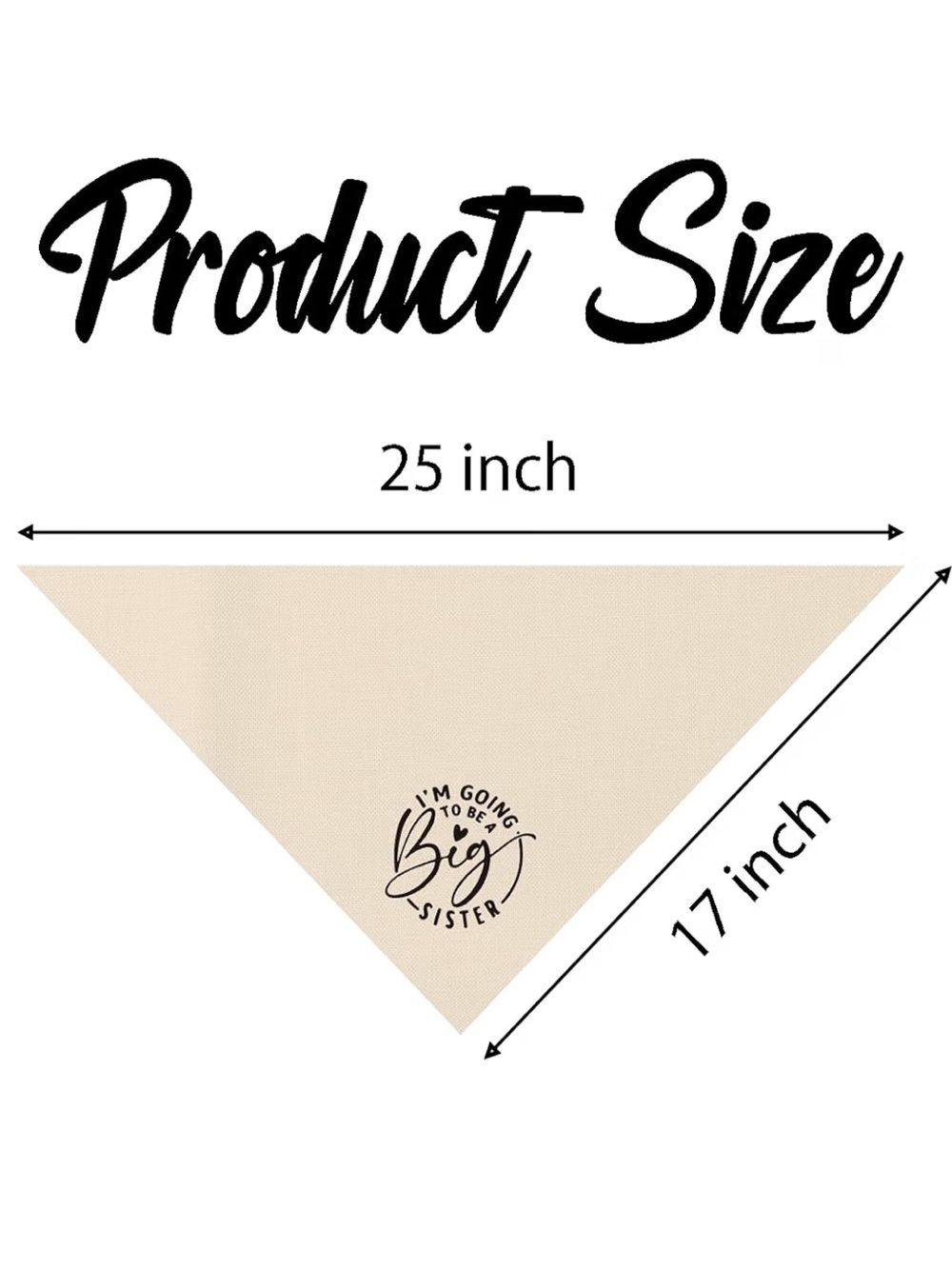 I'm Going to Be Abig Sister Dog Bandana, Beige Pet Dog Scarf - Picture 2 of 4